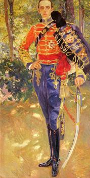 華金 索羅利亞 巴斯蒂達 Retrato Del Rey Don Alfonso XIII con el Uniforme De Husares